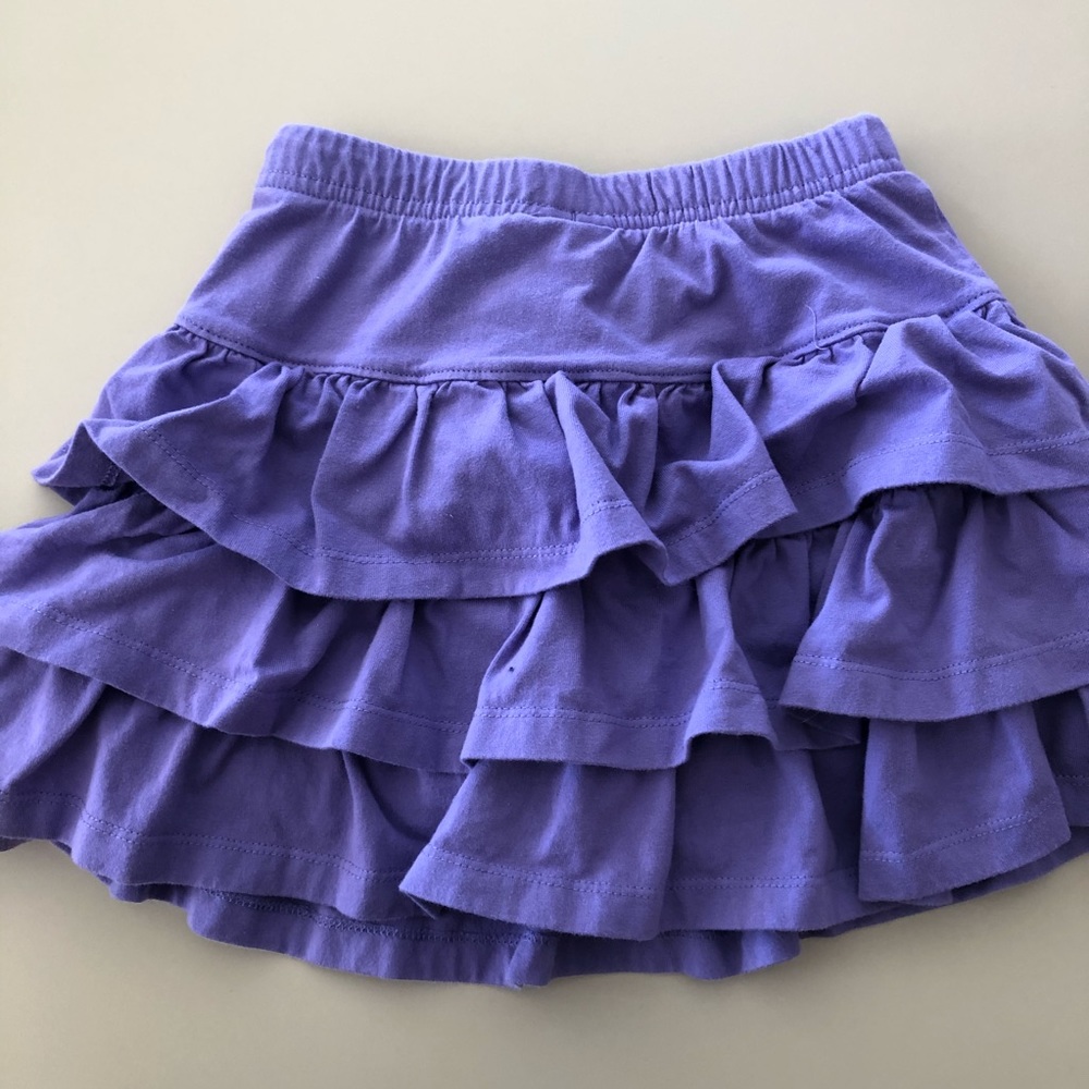 Hanna Andersson purple ruffle scooter skirt 6-7